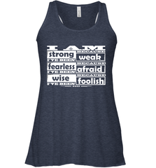 I am strong, fearless wise Best Novelty Gift Wing Inspirational Quote Women's Racerback Tank Women's Racerback Tank - FordPhuMy