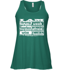 I am strong, fearless wise Best Novelty Gift Wing Inspirational Quote Women's Racerback Tank Women's Racerback Tank - FordPhuMy
