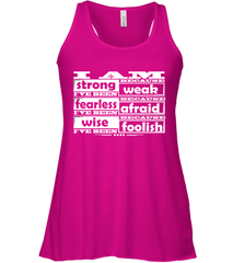 I am strong, fearless wise Best Novelty Gift Wing Inspirational Quote Women's Racerback Tank Women's Racerback Tank - FordPhuMy