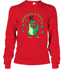 T Rex Dinosaur St. Patrick's Day Irish Funny Long Sleeve T-Shirt Long Sleeve T-Shirt - FordPhuMy