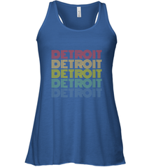 Vintage 1980s Style Detroit Michigan Women's Racerback Tank Women's Racerback Tank - FordPhuMy