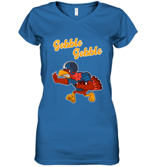 Turkey Football Shirt Funny Thanksgiving Turkey Gobble Gift Women's V-Neck T-Shirt Women's V-Neck T-Shirt - FordPhuMy