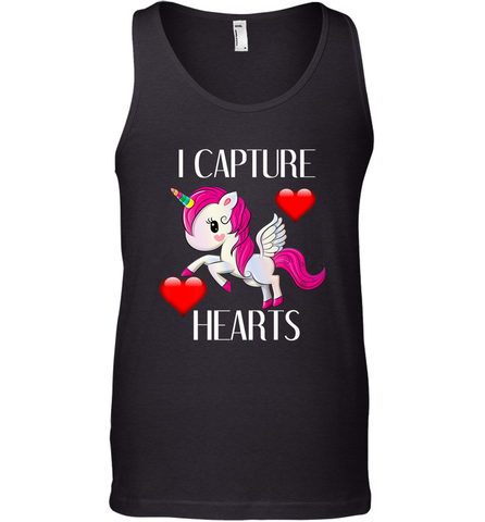 Girls Valentine's Day Unicorn I Capture Hearts Kids Gift Men's Tank Top Men's Tank Top / Black / XS Men's Tank Top - FordPhuMy