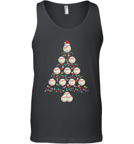 Baseball Balls Christmas Tree lights Xmas Gift Holiday Men's Tank Top Men's Tank Top / Black / XS Men's Tank Top - FordPhuMy