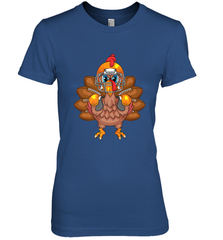 Cool Turkey Football Feathers Funny Thanksgiving Sports Gift Women's Premium T-Shirt Women's Premium T-Shirt - FordPhuMy