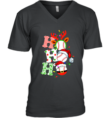 HO HO HO Baseball Santa Hat Christmas Men's V-Neck Men's V-Neck - FordPhuMy