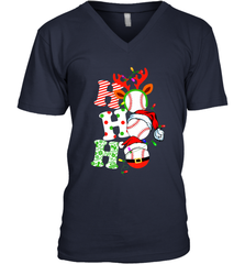 HO HO HO Baseball Santa Hat Christmas Men's V-Neck Men's V-Neck - FordPhuMy