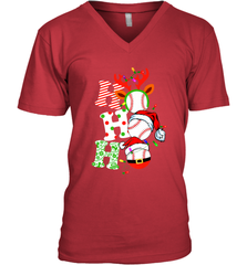 HO HO HO Baseball Santa Hat Christmas Men's V-Neck Men's V-Neck - FordPhuMy