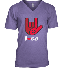 Cute Love Hand Sign Heart Valentines Day Retro Vintage Top Men's V-Neck Men's V-Neck - FordPhuMy