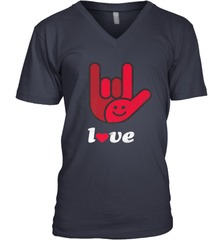 Cute Love Hand Sign Heart Valentines Day Retro Vintage Top Men's V-Neck Men's V-Neck - FordPhuMy
