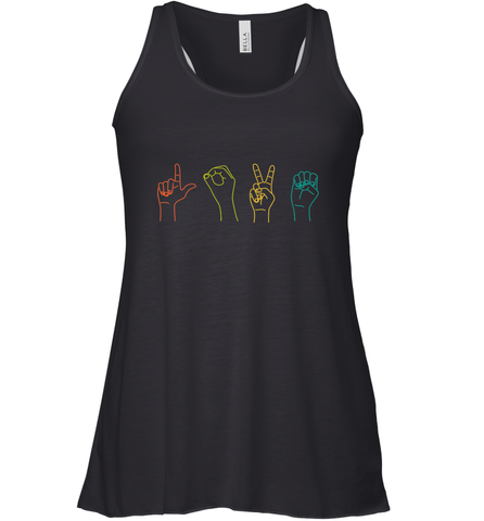 Love ASL Sign language Alphabet Valentines Day Gift idea Women's Racerback Tank Women's Racerback Tank / Black / XS Women's Racerback Tank - FordPhuMy