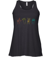 Love ASL Sign language Alphabet Valentines Day Gift idea Women's Racerback Tank Women's Racerback Tank - FordPhuMy