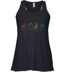 Love ASL Sign language Alphabet Valentines Day Gift idea Women's Racerback Tank Women's Racerback Tank - FordPhuMy