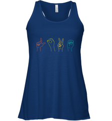 Love ASL Sign language Alphabet Valentines Day Gift idea Women's Racerback Tank Women's Racerback Tank - FordPhuMy