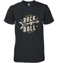 Peace Rock and Roll Love Music Guitar Retro Hippie Men's Premium T-Shirt Men's Premium T-Shirt - FordPhuMy