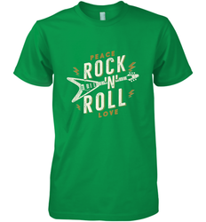 Peace Rock and Roll Love Music Guitar Retro Hippie Men's Premium T-Shirt