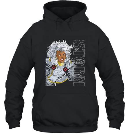 Marvel X Men They Call Me Storm 90s Retro Hooded Sweatshirt Hooded Sweatshirt / Black / S Hooded Sweatshirt - FordPhuMy