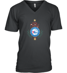 NBA Philadelphia 76ers Logo merry Christmas gilf Men's V-Neck