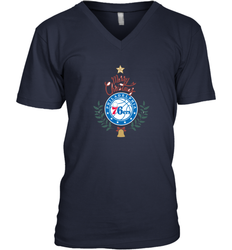 NBA Philadelphia 76ers Logo merry Christmas gilf Men's V-Neck