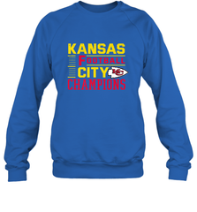 Kansas City Football Champions Vintage KC Distressed Gift Crewneck Sweatshirt Crewneck Sweatshirt - FordPhuMy