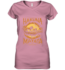 Disney The Lion King Live Action Hakuna Matata Sunset Poster Women's V-Neck T-Shirt Women's V-Neck T-Shirt - FordPhuMy