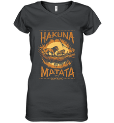 Disney The Lion King Live Action Hakuna Matata Sunset Poster Women's V-Neck T-Shirt