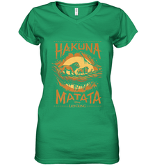 Disney The Lion King Live Action Hakuna Matata Sunset Poster Women's V-Neck T-Shirt Women's V-Neck T-Shirt - FordPhuMy