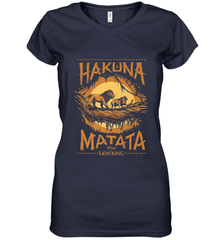 Disney The Lion King Live Action Hakuna Matata Sunset Poster Women's V-Neck T-Shirt Women's V-Neck T-Shirt - FordPhuMy