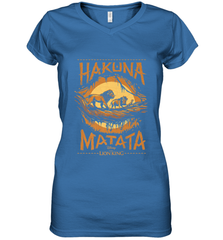 Disney The Lion King Live Action Hakuna Matata Sunset Poster Women's V-Neck T-Shirt Women's V-Neck T-Shirt - FordPhuMy