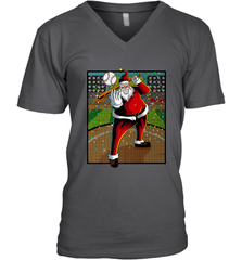 Baseball Santa Ugly Christmas Sports Graphic Print Design Men's V-Neck Men's V-Neck - FordPhuMy