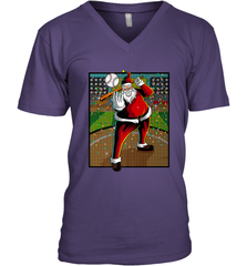 Baseball Santa Ugly Christmas Sports Graphic Print Design Men's V-Neck Men's V-Neck - FordPhuMy