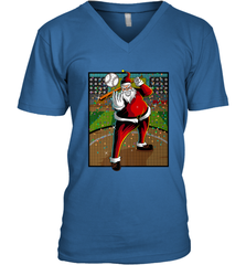 Baseball Santa Ugly Christmas Sports Graphic Print Design Men's V-Neck Men's V-Neck - FordPhuMy