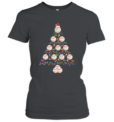 Baseball Balls Christmas Tree lights Xmas Gift Holiday Women's T-Shirt