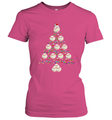 Baseball Balls Christmas Tree lights Xmas Gift Holiday Women's T-Shirt Women's T-Shirt - FordPhuMy