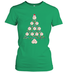 Baseball Balls Christmas Tree lights Xmas Gift Holiday Women's T-Shirt Women's T-Shirt - FordPhuMy