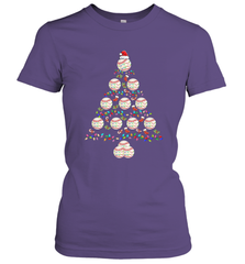 Baseball Balls Christmas Tree lights Xmas Gift Holiday Women's T-Shirt Women's T-Shirt - FordPhuMy