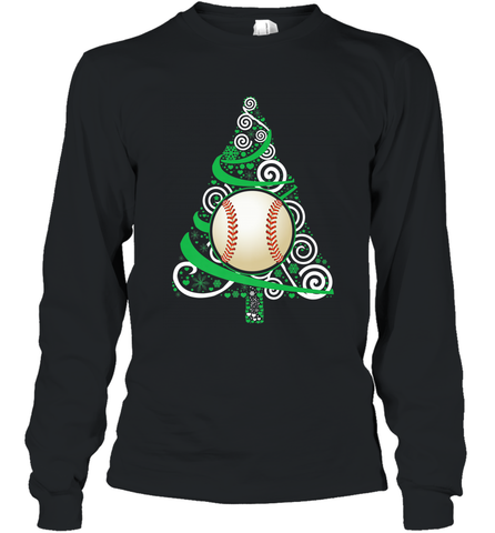 Christmas Tree Funny Cool Baseball Christmas Gifts Sports Long Sleeve T-Shirt Long Sleeve T-Shirt / Black / S Long Sleeve T-Shirt - FordPhuMy