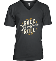Peace Rock and Roll Love Music Guitar Retro Hippie Men's V-Neck Men's V-Neck - FordPhuMy