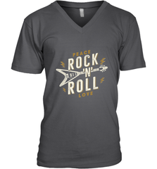 Peace Rock and Roll Love Music Guitar Retro Hippie Men's V-Neck Men's V-Neck - FordPhuMy