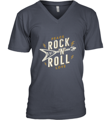 Peace Rock and Roll Love Music Guitar Retro Hippie Men's V-Neck Men's V-Neck - FordPhuMy