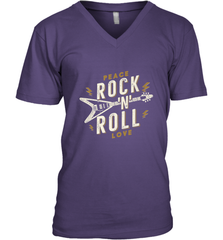 Peace Rock and Roll Love Music Guitar Retro Hippie Men's V-Neck Men's V-Neck - FordPhuMy