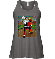 Baseball Santa Ugly Christmas Sports Graphic Print Design Women's Racerback Tank Women's Racerback Tank - FordPhuMy
