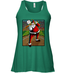 Baseball Santa Ugly Christmas Sports Graphic Print Design Women's Racerback Tank Women's Racerback Tank - FordPhuMy