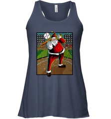 Baseball Santa Ugly Christmas Sports Graphic Print Design Women's Racerback Tank Women's Racerback Tank - FordPhuMy