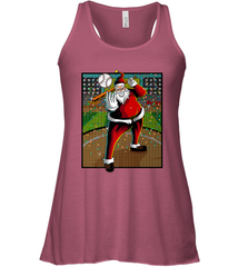 Baseball Santa Ugly Christmas Sports Graphic Print Design Women's Racerback Tank Women's Racerback Tank - FordPhuMy