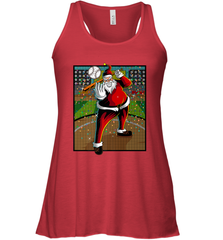 Baseball Santa Ugly Christmas Sports Graphic Print Design Women's Racerback Tank Women's Racerback Tank - FordPhuMy