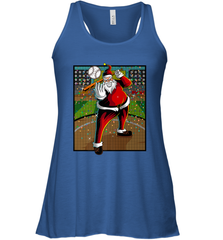 Baseball Santa Ugly Christmas Sports Graphic Print Design Women's Racerback Tank Women's Racerback Tank - FordPhuMy