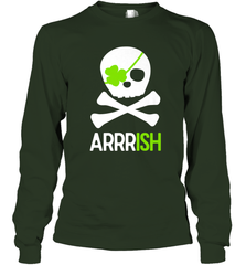 St. Patricks Day Irish Pirate Skull and Cross bones Long Sleeve T-Shirt Long Sleeve T-Shirt - FordPhuMy