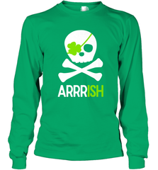 St. Patricks Day Irish Pirate Skull and Cross bones Long Sleeve T-Shirt Long Sleeve T-Shirt - FordPhuMy