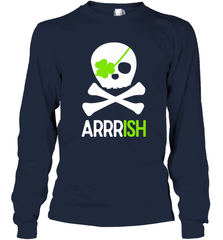 St. Patricks Day Irish Pirate Skull and Cross bones Long Sleeve T-Shirt Long Sleeve T-Shirt - FordPhuMy